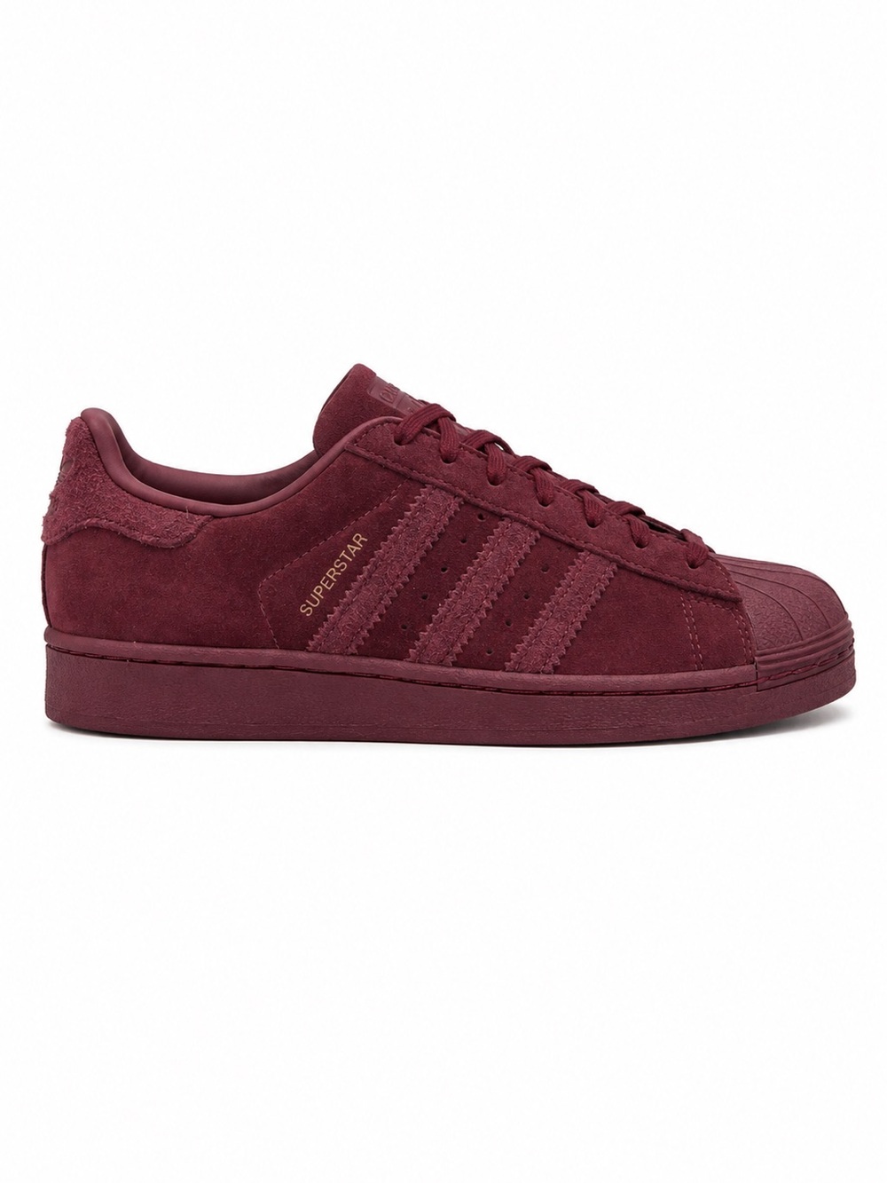 NWT Adidas Superstar Suede Sneakers Burgundy Maroon Monochrome 3 Y